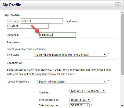 webassign student id numberfield